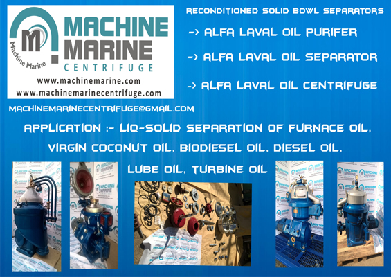 ALFA LAVAL OIL PURIFIER SEPARATORS CENTRIFUGE MACHINE MARINE CENTRIFUGE MODEL MAB-103, MAB-205, MAB-206, MAPX-207, MOPX-207, WHPX-510,