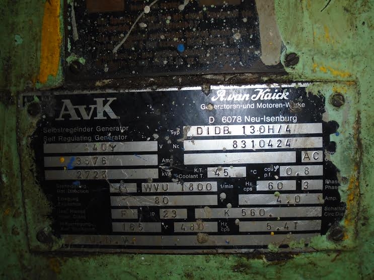 ALTERNATOR  2730 KVA  480 volts 60HZ 1800 rpm