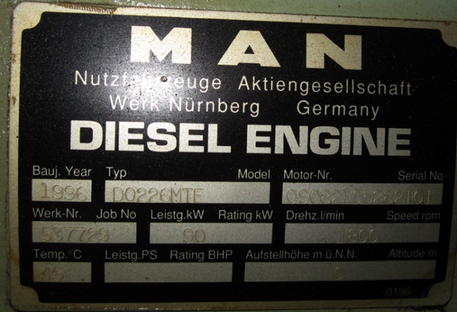 MAN D0226MTE Generator for Sale