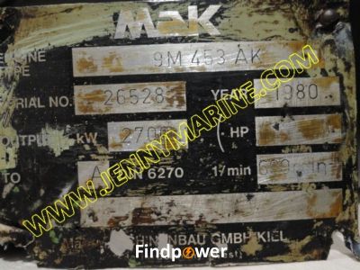 MAK 9 M 453 AK COMPLETE ENGINE& ITS SPARES SPARES AVAILABLE IN OUR STOCK JENNY MARINE 