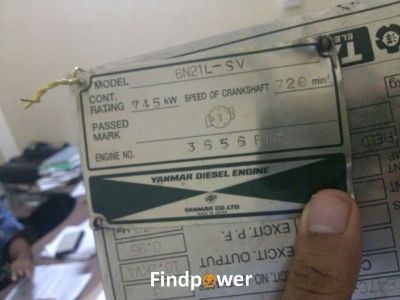 YANMAR 6N21L-SV Complete genset. 